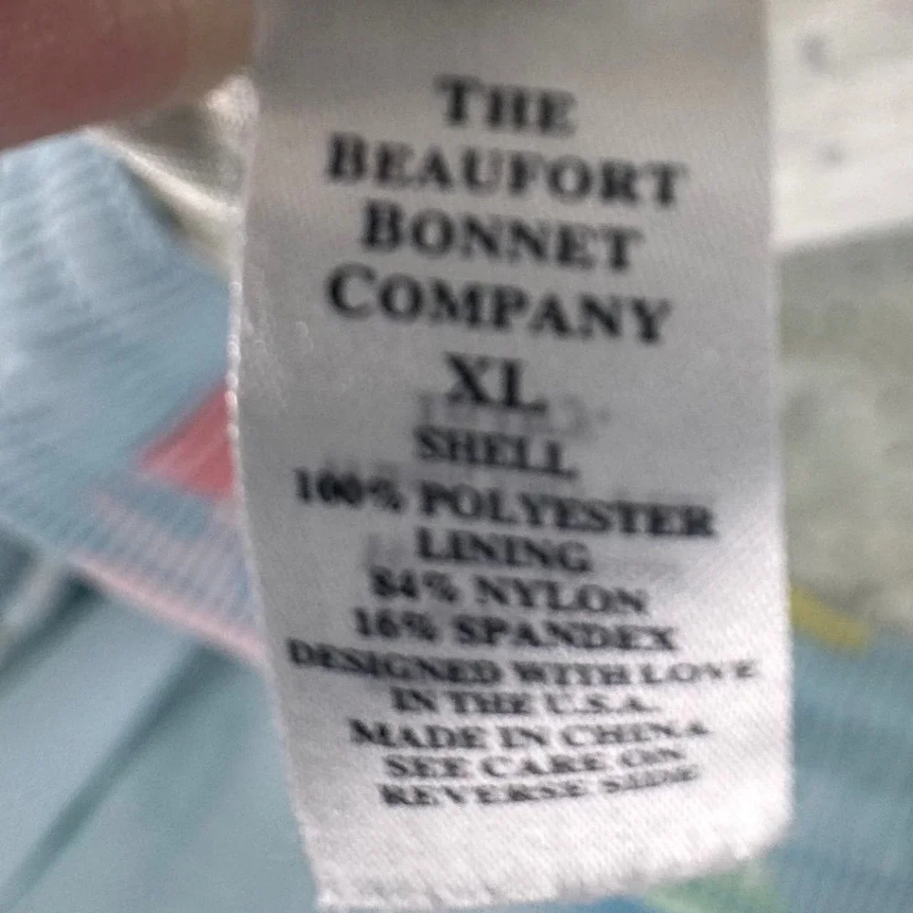 The Beaufort Bonnet Company Mens Sailboat Swim Trunks Blue Pastel Shorts‎ Sz XL